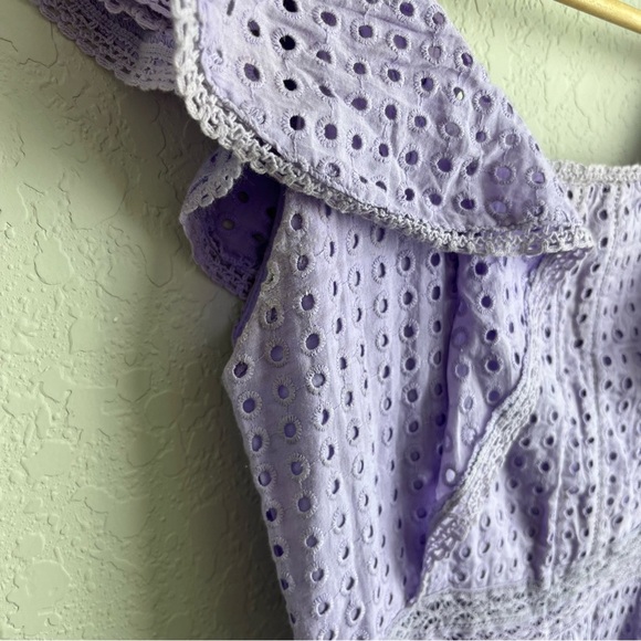 Alice + Olivia Dress Remada Eyelet Lavender Mini - Picture 7 of 14